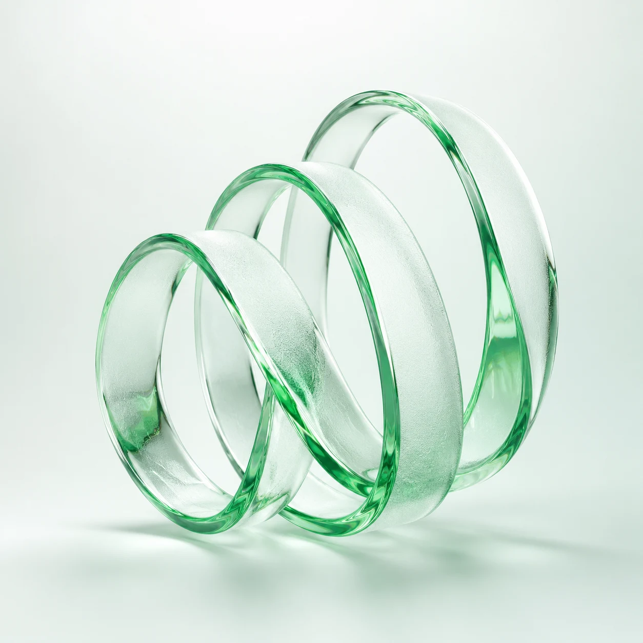 Emerald glass forms rising together